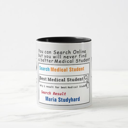 Mug Meilleure musique de recherche pour l'étudiant Méd (Centre)