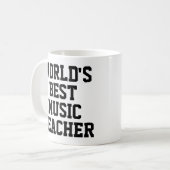 Mug Meilleure Musique Enseignante Musique du monde (Devant gauche)