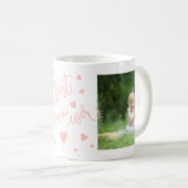 Mug Meilleure nana jamais rose pastel coeurs 2 photos  (Devant droit)
