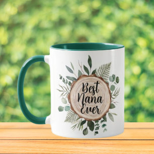 Mug Meilleure Nana Personnalisable Citation Feuillage 