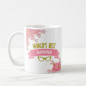 Mug Meilleure Nanna Plutôt rose florale du monde (Gauche)