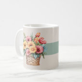 Mug Meilleure nièce jamais fleurs de gerbera vertes (Devant gauche)
