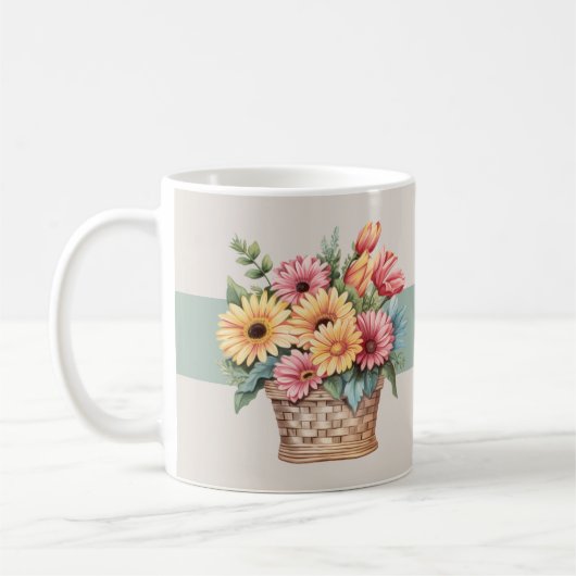 Mug Meilleure nièce jamais gerbera fleurs vert (Gauche)