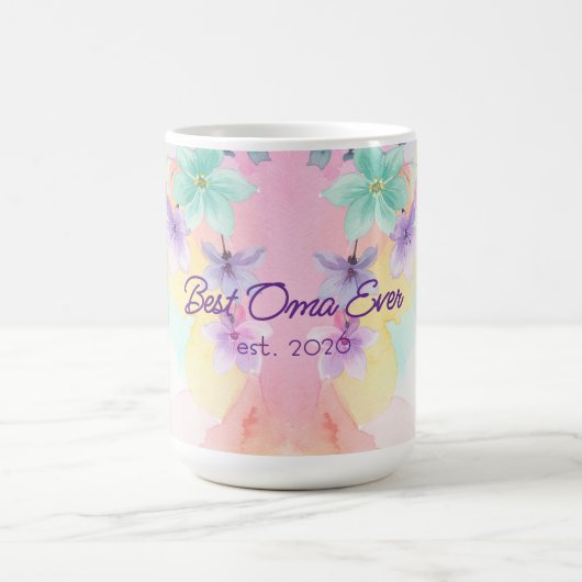 Mug Meilleure Oma Fête des Mères Floral Clair (Centre)
