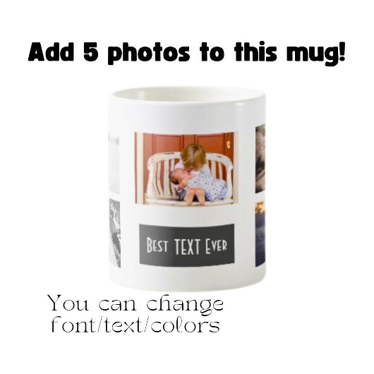 Mug Meilleure personnalisée (VOTRE TEXTE) Collage phot