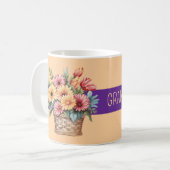 Mug Meilleure petite-fille jamais gerbera fleurs orang (Devant gauche)