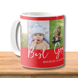Mug Meilleure photo de grand-mère rouge personnalisée