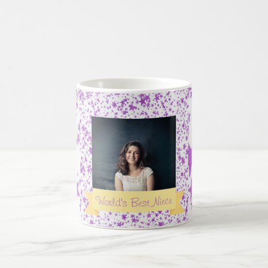 Mug Meilleure photo de nièce sur mesure avec étoiles v (Centre)