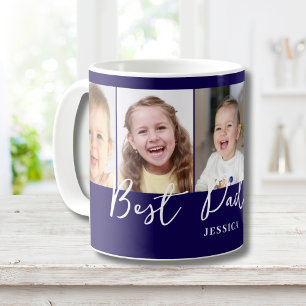 Mug Meilleure photo papa bleu personnalisé