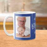 Mug Meilleure Pop Pop Photo personnalisée Blue du mond<br><div class="desc">Une tasse bleue amusante pour la meilleure pop pop du monde avec une photo de ses petits-enfants,  "World's Best Pop Pop Pop" dans la typographie blanche moderne et les noms de ses petits-enfants.</div>