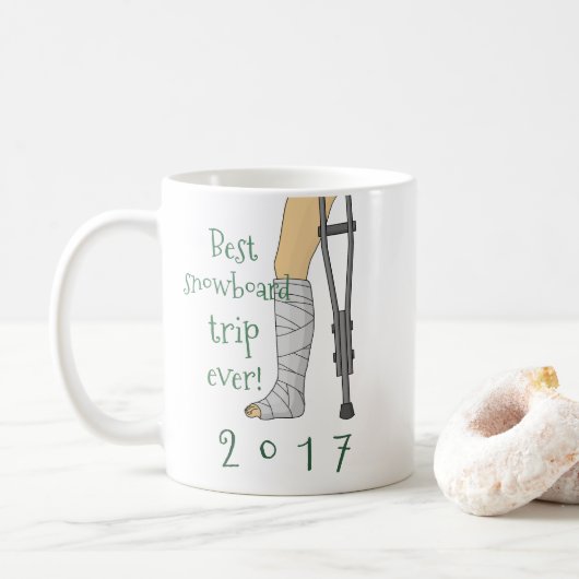 Mug Meilleure randonnée en snowboard ! Drôle (Avec donut)