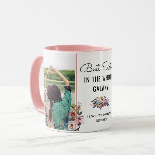 Mug Meilleure Soeur en Galaxy Chic Sis Anniversaire Ca (Devant gauche)