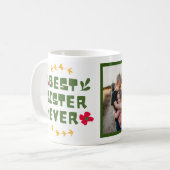 Mug 'Meilleure soeur Ever'Jaune Vert moderne illustrat (Devant gauche)
