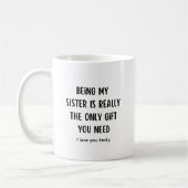 Mug Meilleure Soeur Jamais Amusante Soeur en Droit cad (Gauche)