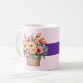 Mug Meilleure soeur jamais gerbera fleurs pourpre (Devant gauche)