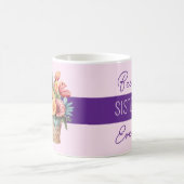 Mug Meilleure soeur jamais gerbera fleurs pourpre (Centre)