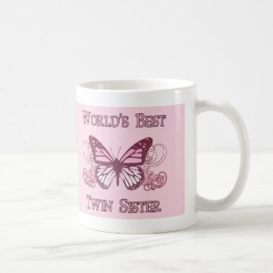 Mug Meilleure soeur jumelle du monde (papillon)