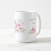 Mug Meilleure SOEUR POEM, Floral Personnalisé (Devant droit)