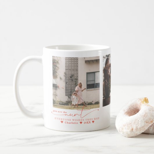 Mug Meilleure tante | Collage photo à la main trois (Avec donut)
