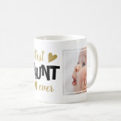Mug Meilleure Tante Ever 2 Photo Noir Et Or (Devant droit)