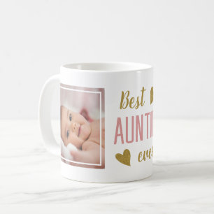 Mug Meilleure Tante Ever 2 Photo Rose Et Gold Keïr