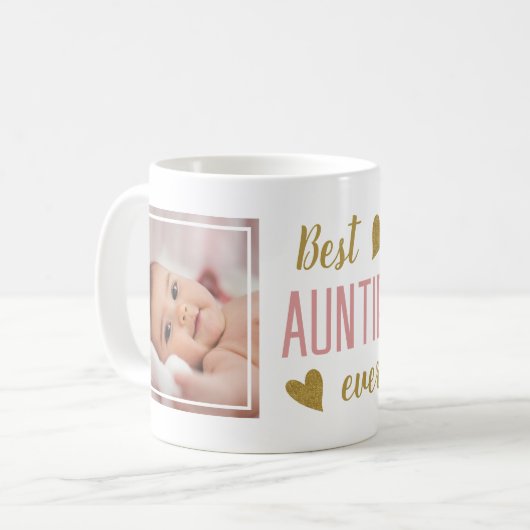 Mug Meilleure Tante Ever 2 Photo Rose Et Gold Keïr (Devant gauche)