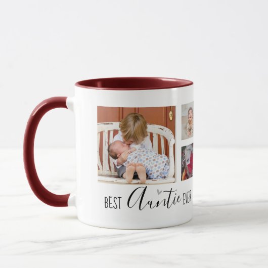 Mug Meilleure Tante Ever 6 Photo Collage Blanc (Gauche)