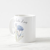 Mug Meilleure Tante Ever bleu fleurs aquarelle (Devant gauche)