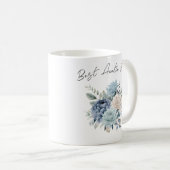 Mug Meilleure Tante Ever bleu fleurs aquarelle (Devant droit)