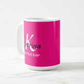 Mug Meilleure Tante Ever Monogramme Hot rose mignon Ca (Devant gauche)