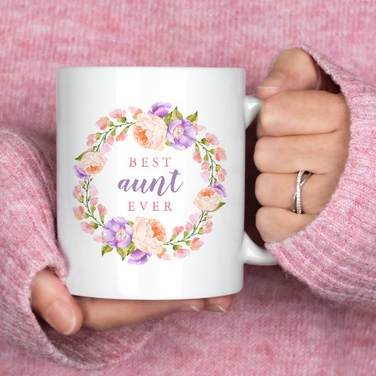 Mug Meilleure tante Jamais Floral Mère's Day Cadeau