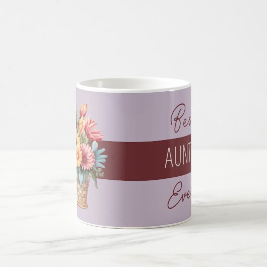 Mug Meilleure tante jamais gerbera fleurs bourgogne (Centre)