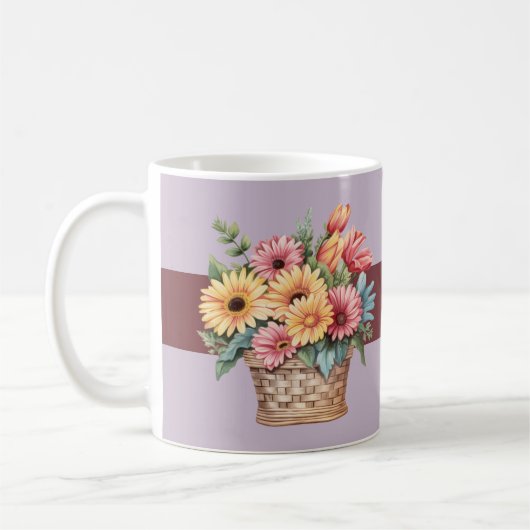 Mug Meilleure tante jamais gerbera fleurs bourgogne (Gauche)