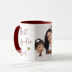 Mug Meilleure Tatie Photo Marron Et Or Personnalisée