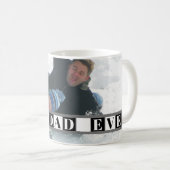 Mug Meilleure typographie de papa jamais, blocs noir e (Devant droit)