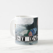 Mug Meilleure typographie de papa jamais, blocs noir e (Devant gauche)