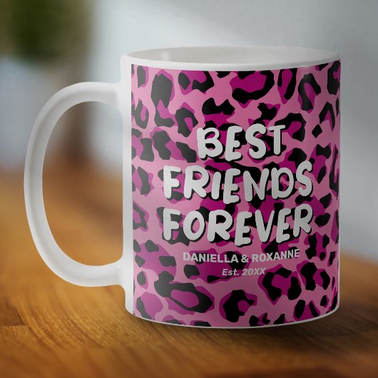 Mug Meilleures amies BFF Léopard Rose