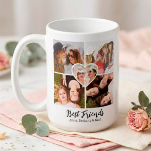 Mug MEILLEURES AMIES Collage de photos personnalisé &