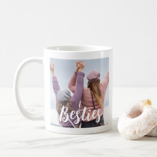 Mug Meilleures Amies Script Amis Cadeau Photo (Avec donut)