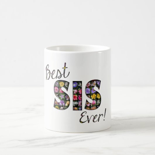 Mug Meilleures Fleurs de Sis jamais Soeur de Typograph (Centre)