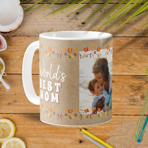 Mug Meilleures fleurs maman du monde photo rustique