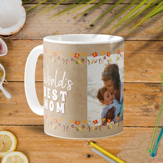 Mug Meilleures fleurs maman du monde photo rustique