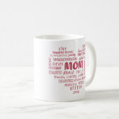 Mug Meilleures qualités de mère et caractéristiques de (Devant droit)