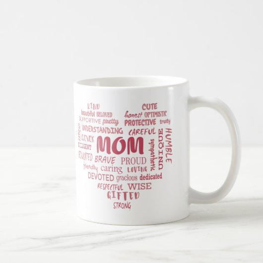 Mug Meilleures qualités de mère et caractéristiques de (Droite)