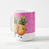 Mug Meilleurs amis Ananas Kawaii Ananas mignon rose (Devant gauche)