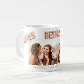 Mug Meilleurs amis blanc rose or besties BFF photo (Devant gauche)