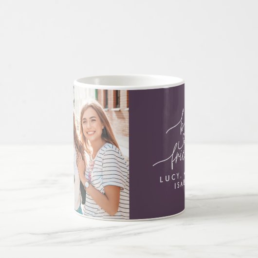 Mug Meilleurs amis coeur script photo élégant violet (Centre)