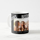 Mug Meilleurs amis noir argent besties photo (Devant gauche)