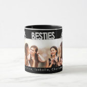 Mug Meilleurs amis noir argent besties photo (Centre)
