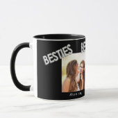 Mug Meilleurs amis noir argent besties photo (Gauche)